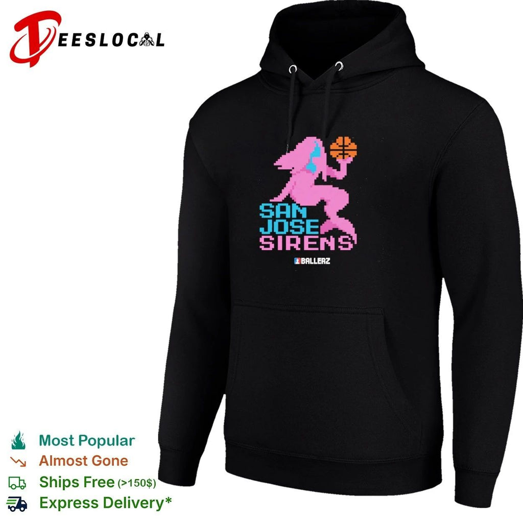 San Jose Sirens Ballerz basketball pixel art T-shirt