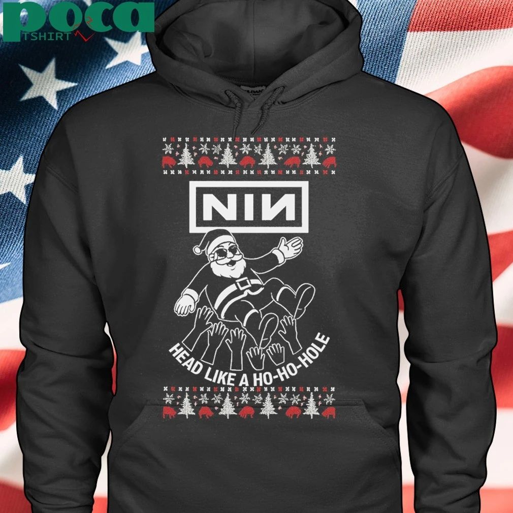 Funny Nin Santa Claus Surf Head Like A Ho Ho Hole Ugly Christmas Sweater