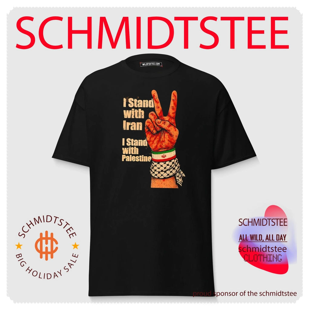 I stand with Iran I stand with Palestine hand gesture shirt