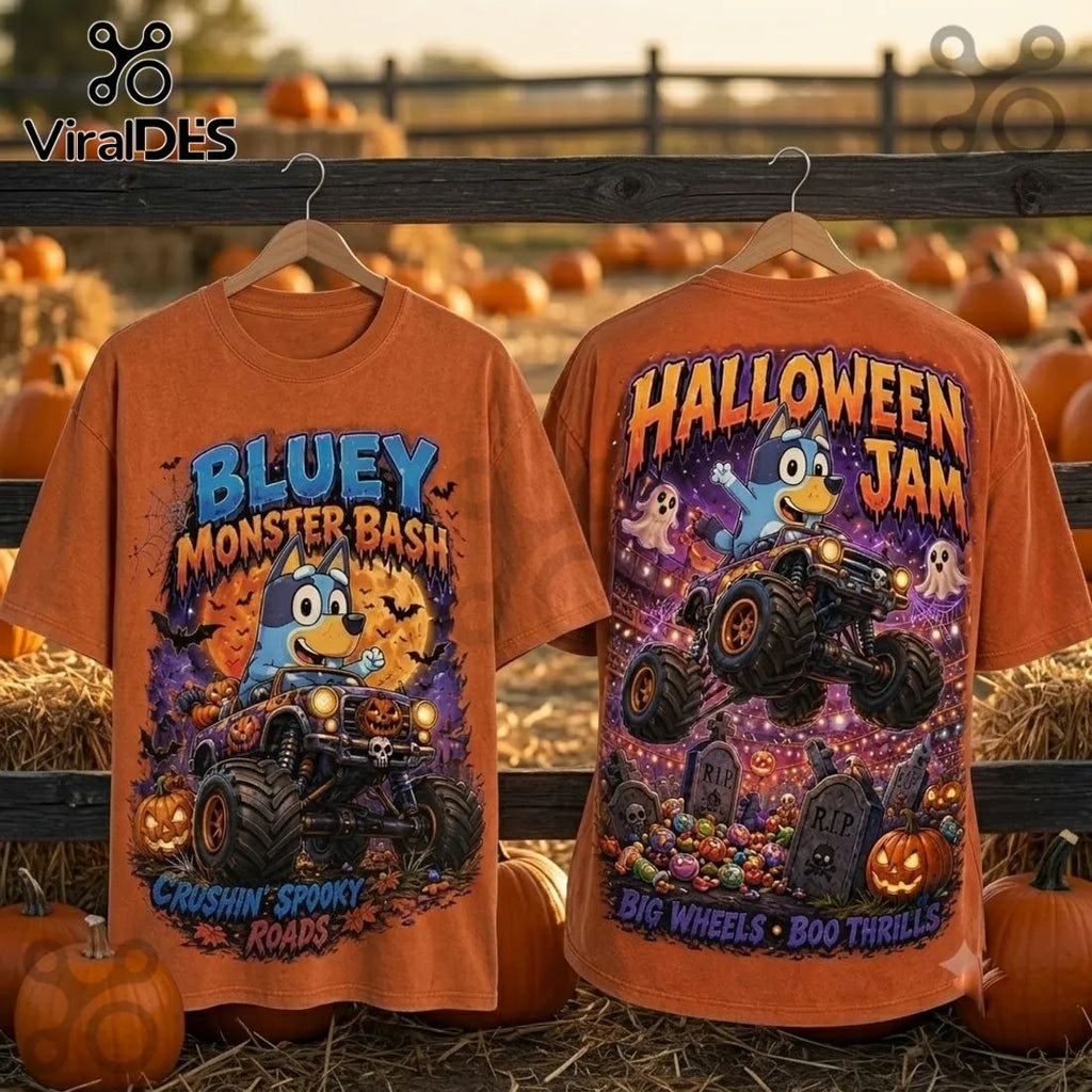 Bluey Halloween Monster Bash Orange T-Shirt
