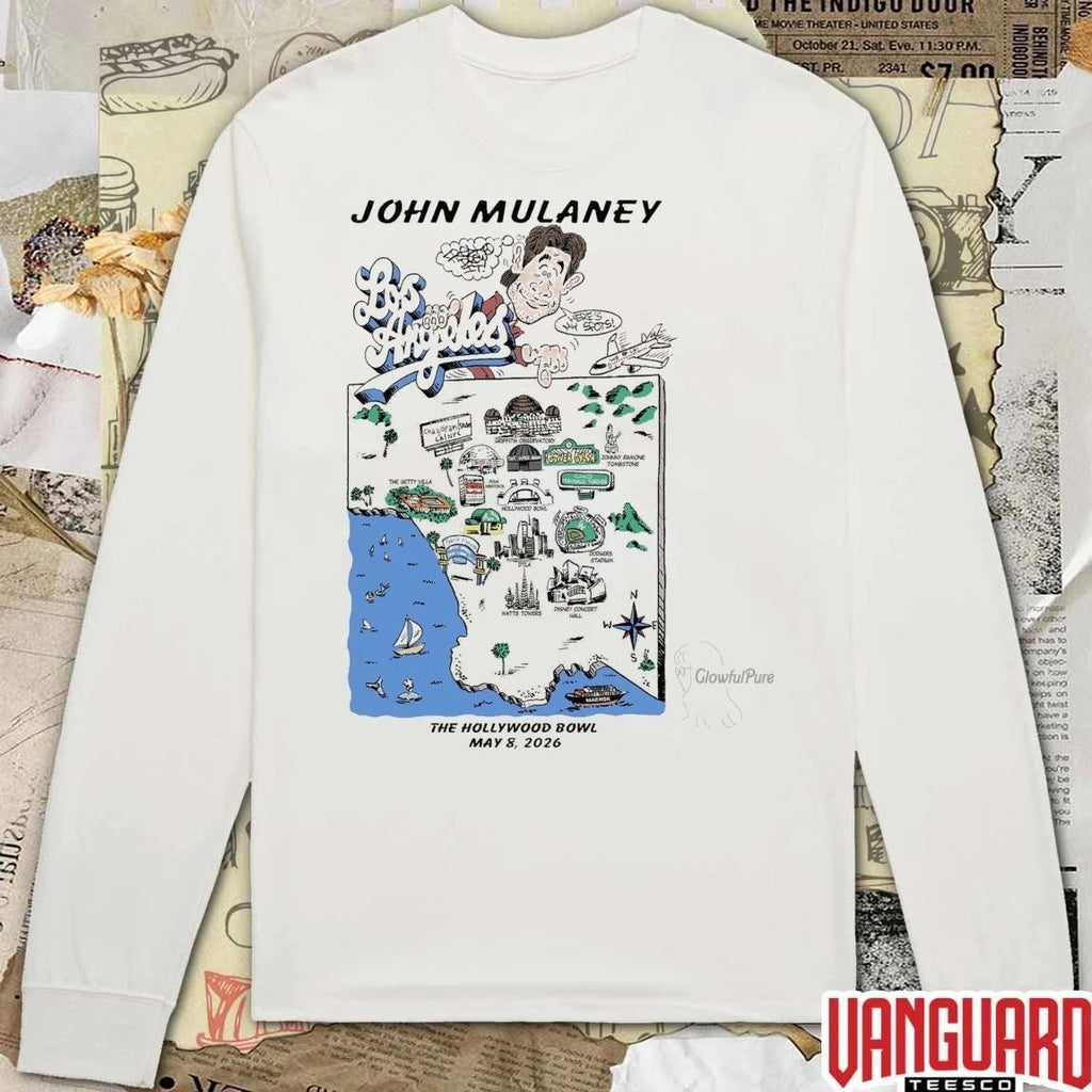 John Mulaney Los Angeles Map The Hollywood Bowl Live Event May 8 2026 t-shirt