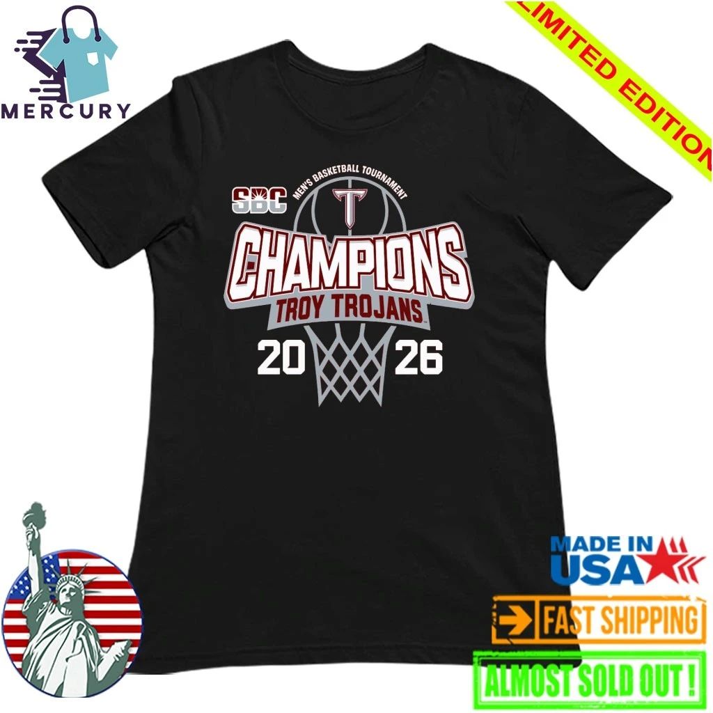 Troy Trojans 2026 Sun Belt Men’s Basketball Tournament Champions Shirt
