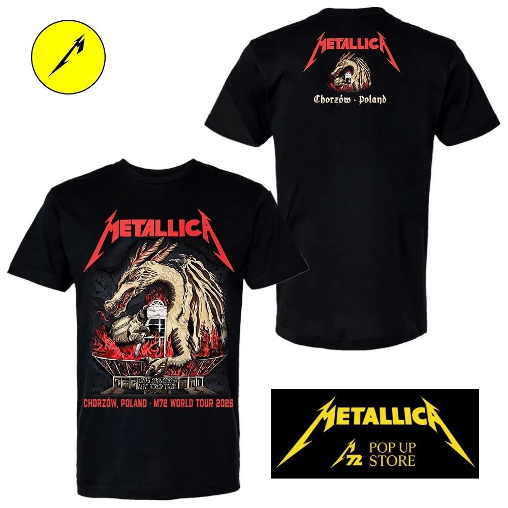 Metallica M72 Chorzów 2026 Limited-Edition Pop-Up Shop Poland At Stadion Slaski On 19 May 2026 Smok Wawelski Dragon Shirt