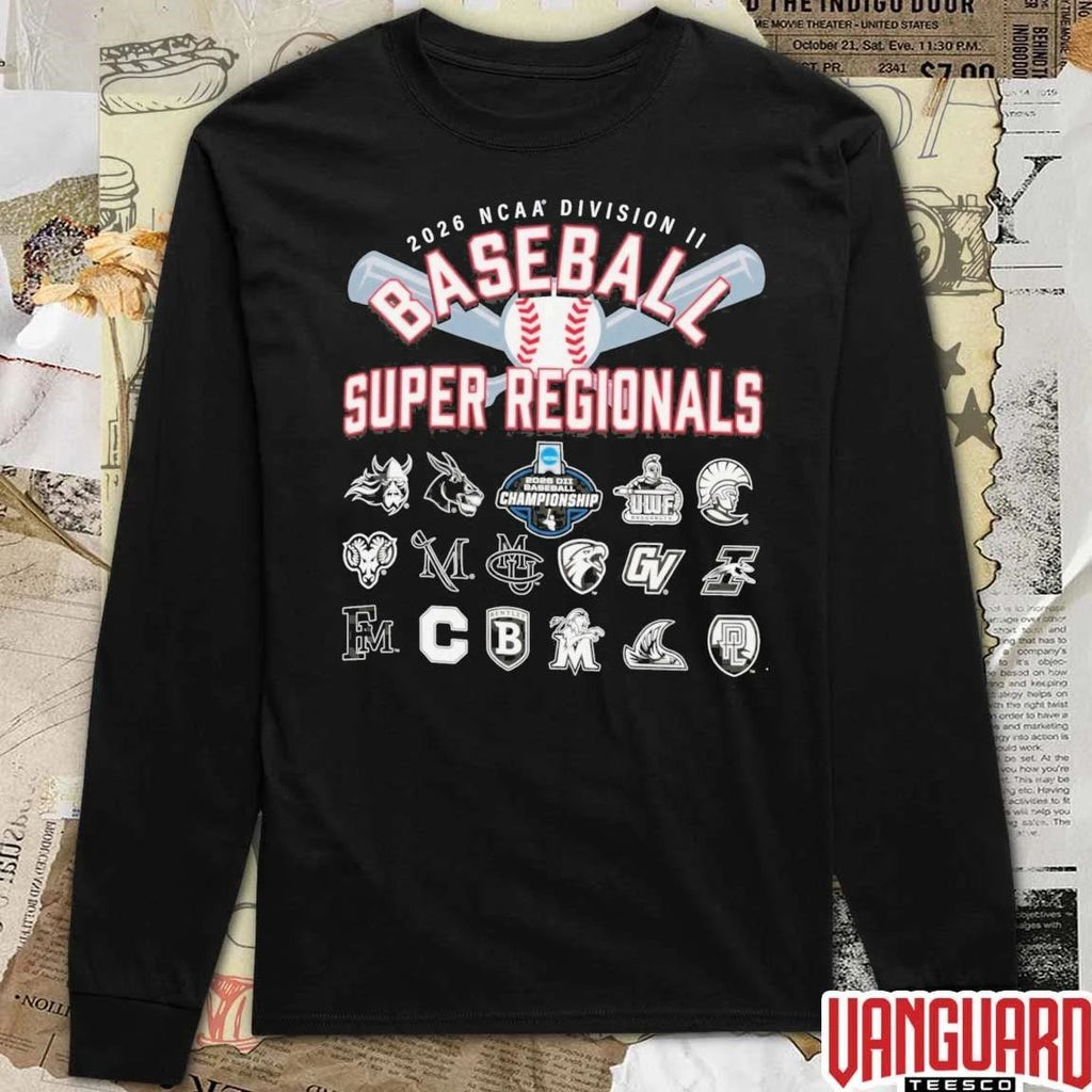 2026 NCAA Division II Baseball Super Regional Champion Teams t-shirt