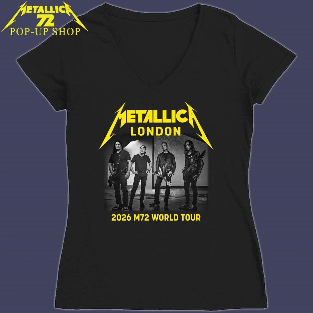 Metallica M72 London England 2026 Band Members World Tour T-Shirt