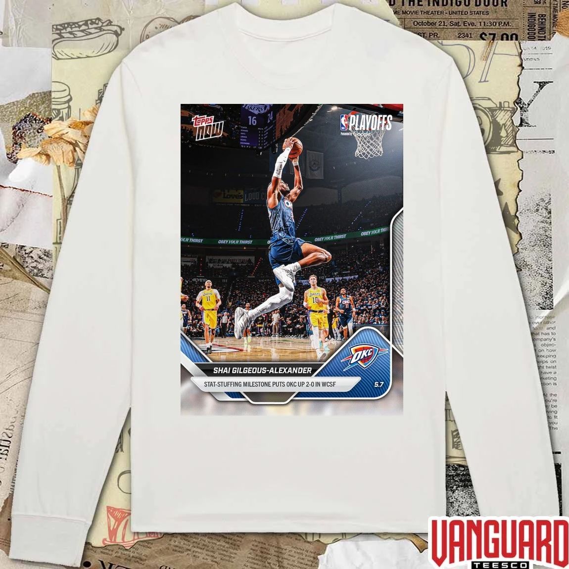 Shai Gilgeous-Alexander Stat-Stuffing Milestone Puts OKC Up 2-0 In WCSF – 2026 NBA Topps NOW t-shirt