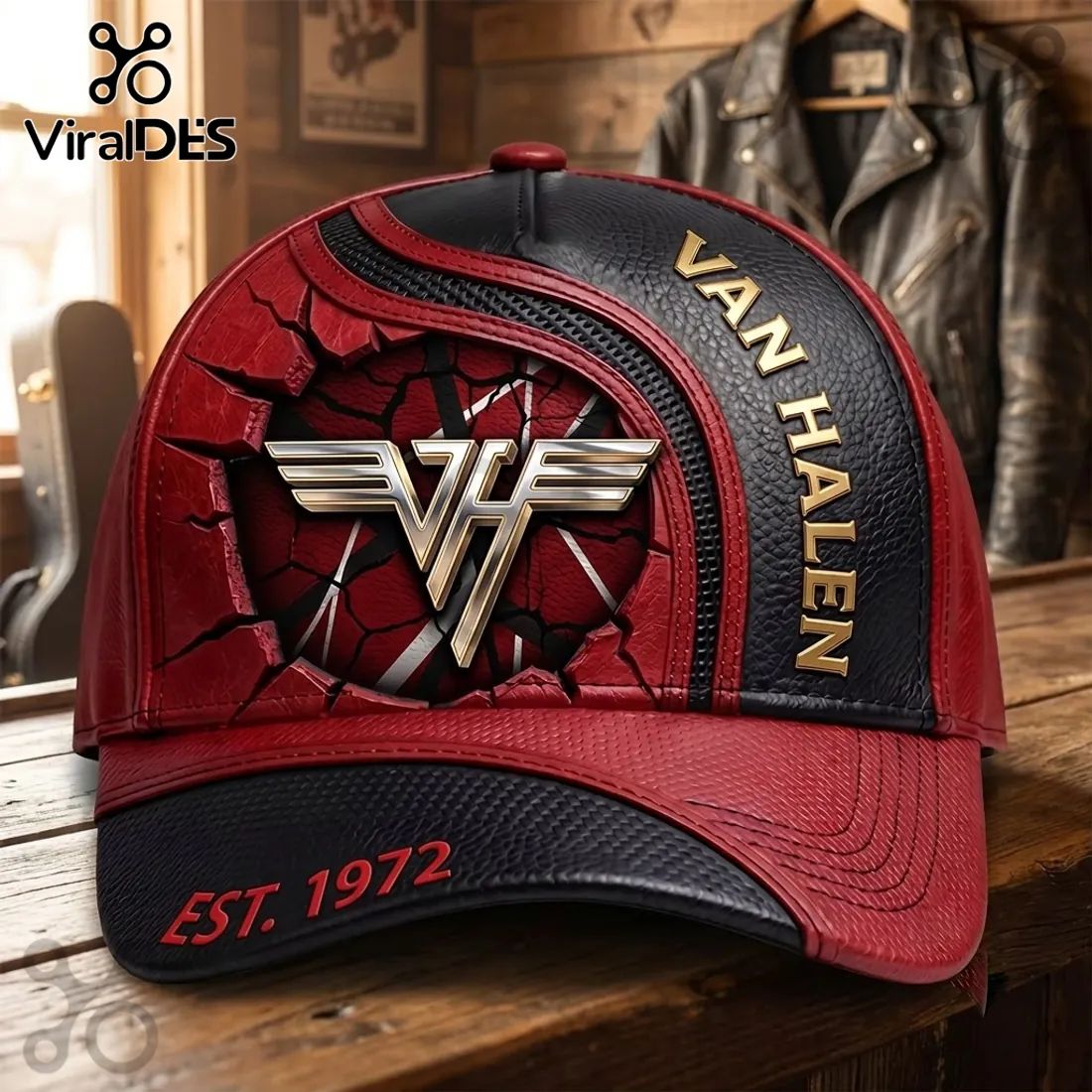 Van Halen Logo Red and Black Baseball Cap