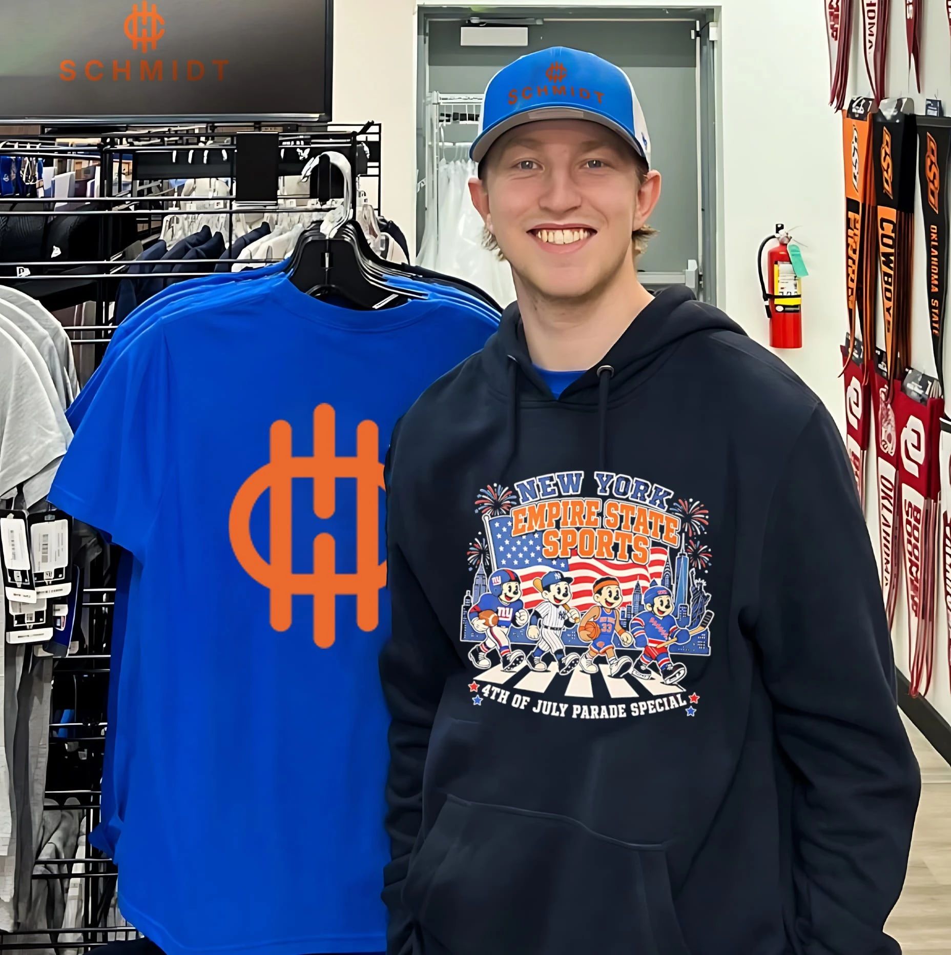 New York Empire State Sports 4th of July Parade Special the Giants Yankees Knicks and Rangers Abbey Road shirt