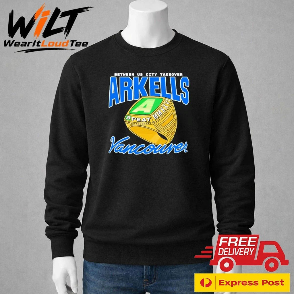 Arkells Vancouver Between Us City Takeover 3 Peat 2026 Ring Shirt