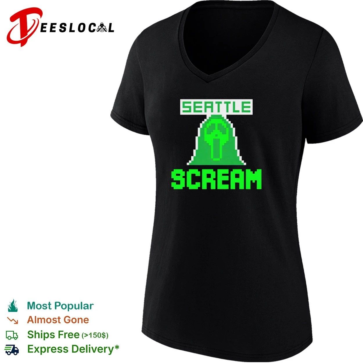 Seattle Scream Retro Gaming Style horror movie T-shirt