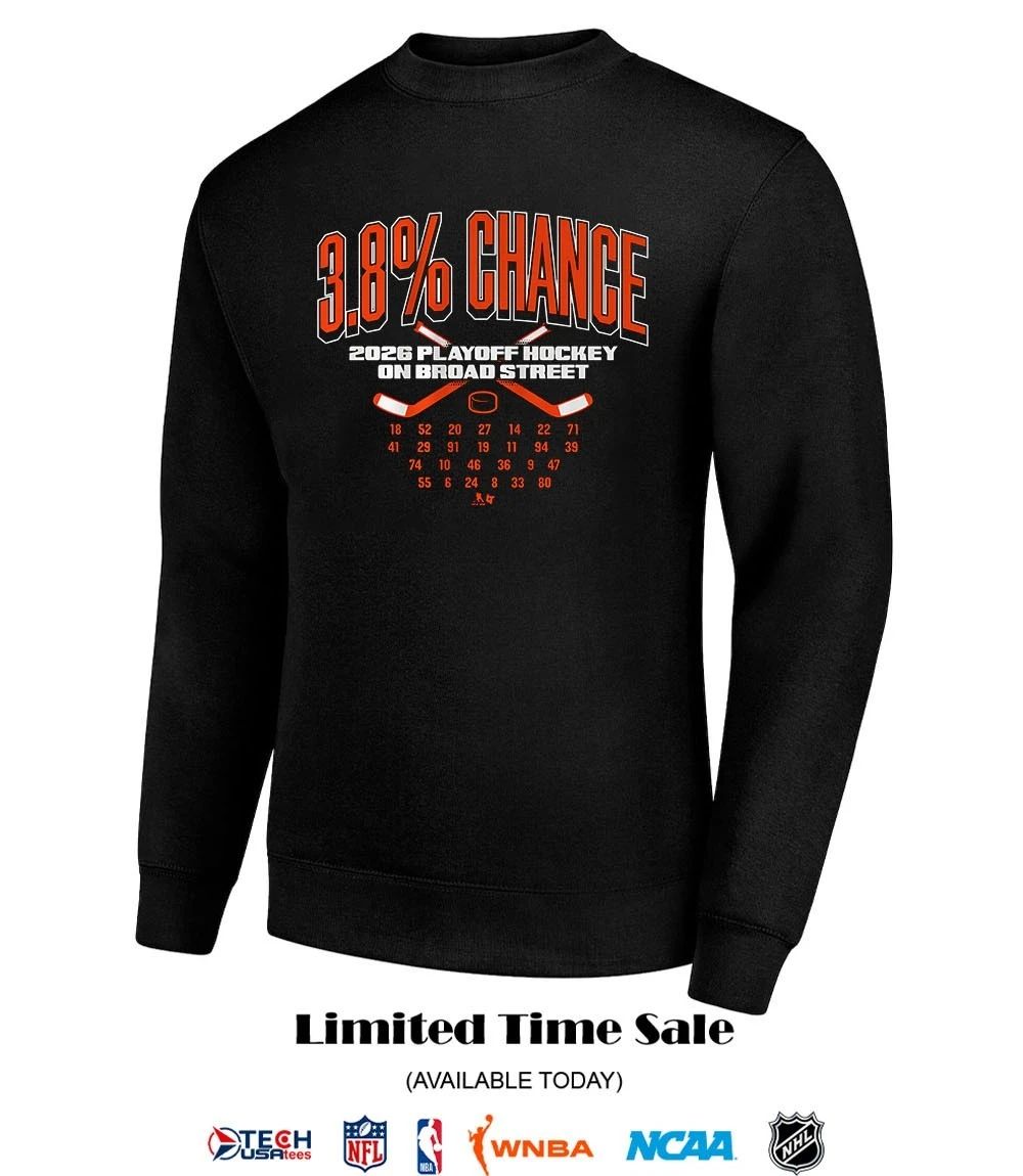 Philadelphia Flyers 3.8 percent chance 2026 Playoff Hockey On Broad Street shirt