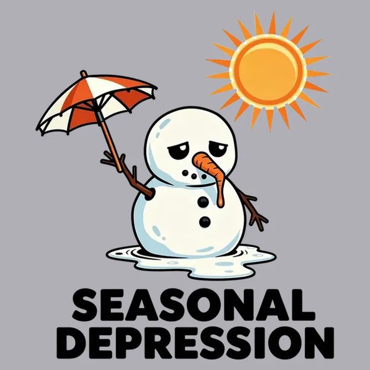 Seasonal Depression Melting Snowman