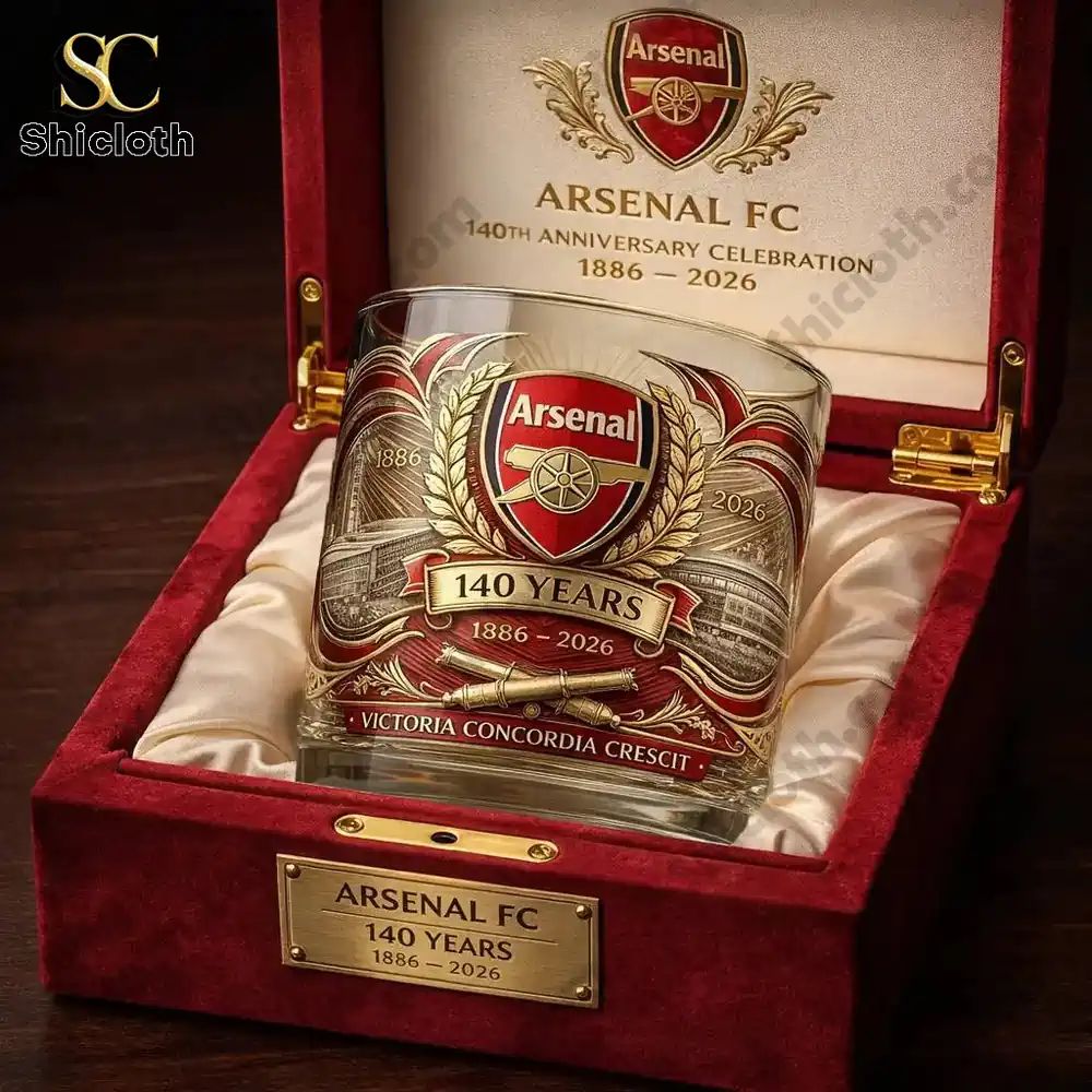Arsenal FC 140th Anniversary Commemorative Whiskey Glass (1886-2026)