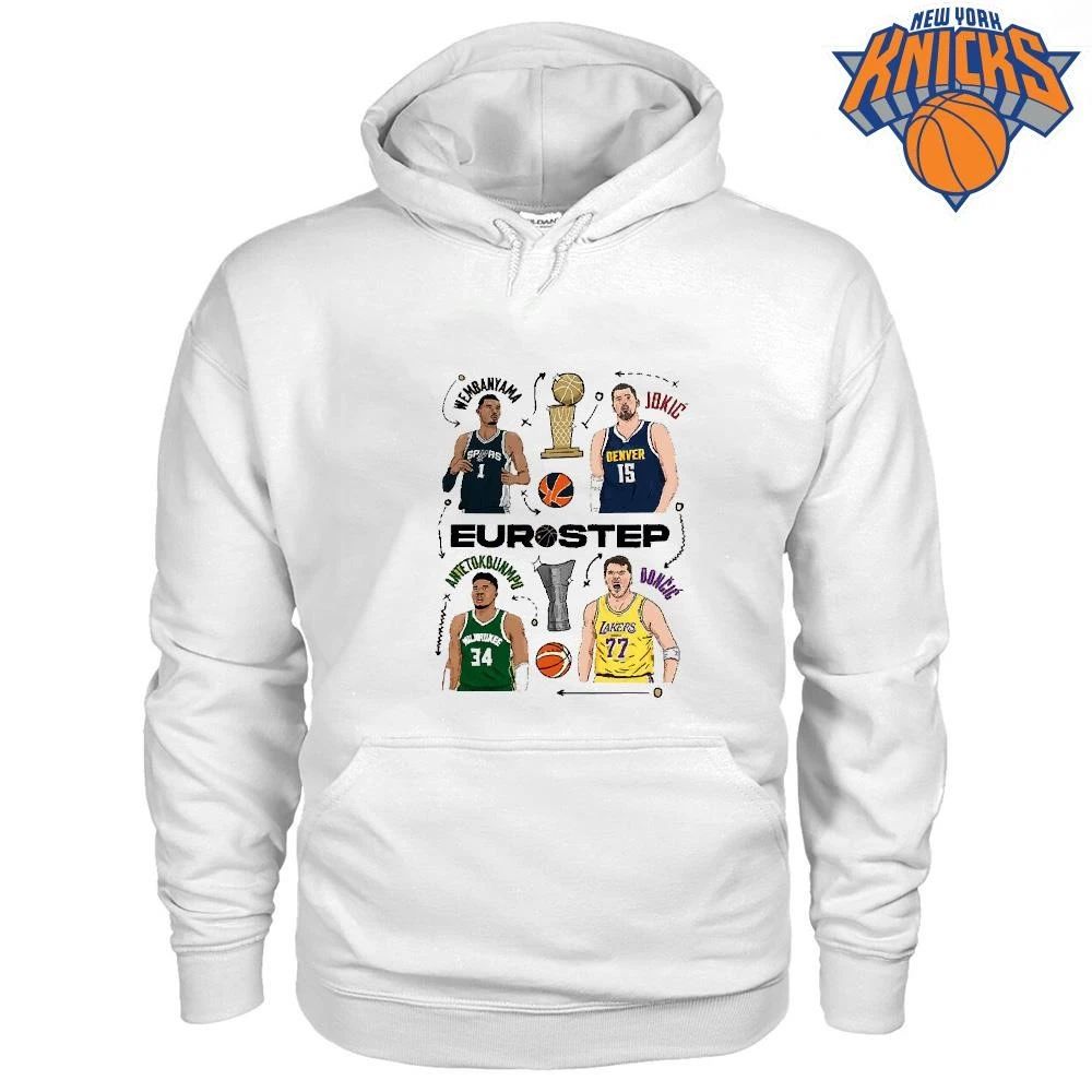 Eurostep Basketball Stars Wembanyama Jokic Antetokounmpo Doncic Cartoon shirt