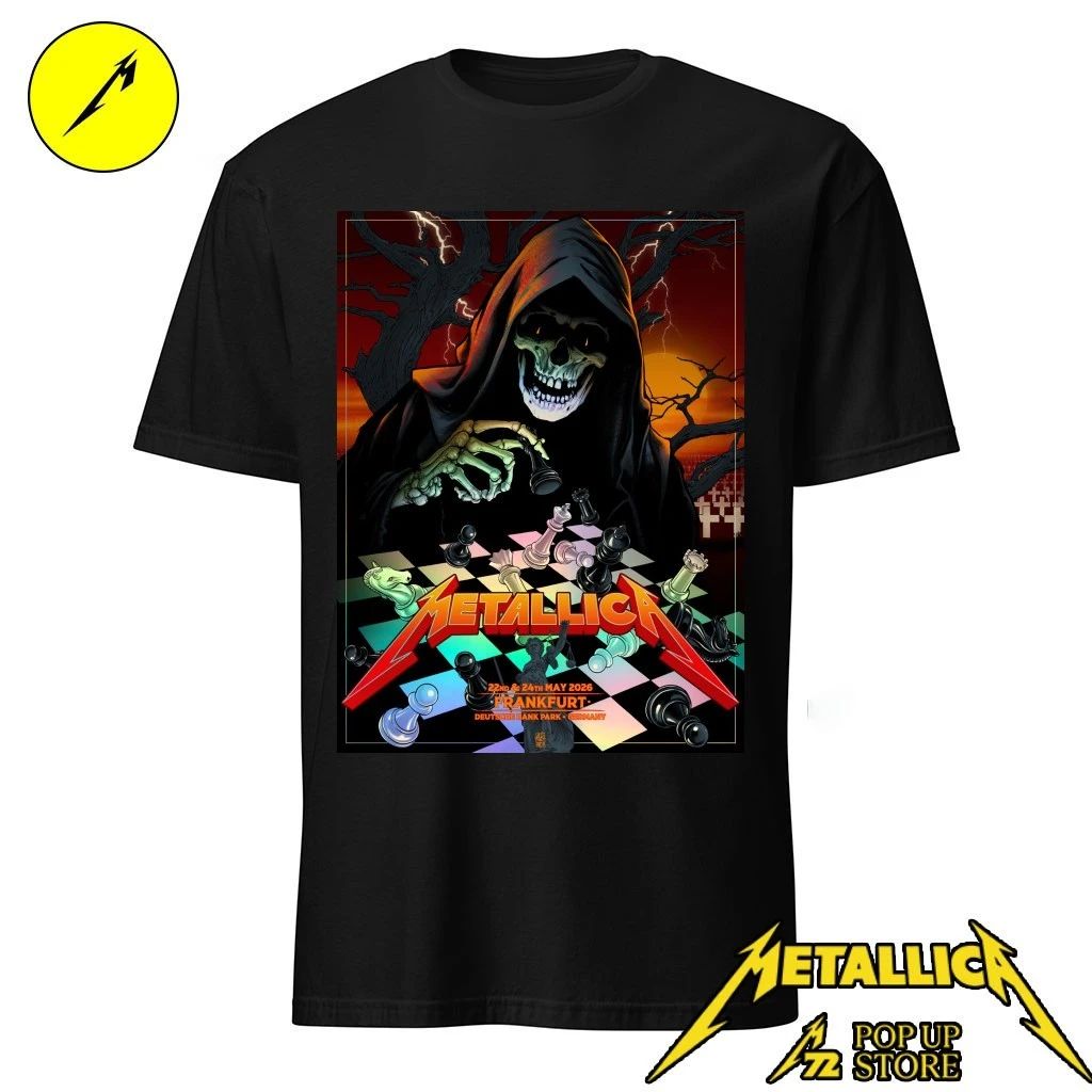 Metallica M72 Frankfurt Pop-Up Shop Poster Shirt Night 1 May 22, 2026 in Germany Grim Reaper playing chess