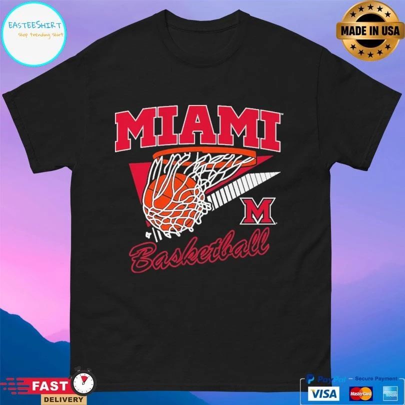 Miami RedHawks Oh Basketball Retro Swish T-shirts