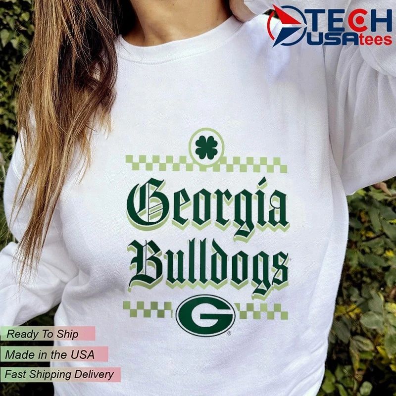 Georgia Bulldogs St. Patrick’s Day Lucky checkered shirt