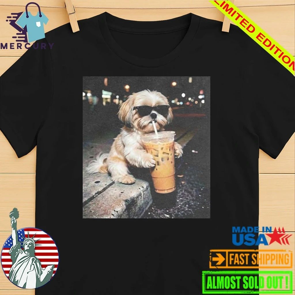 Shih Tzu Drinking Iced Coffee Shirt
