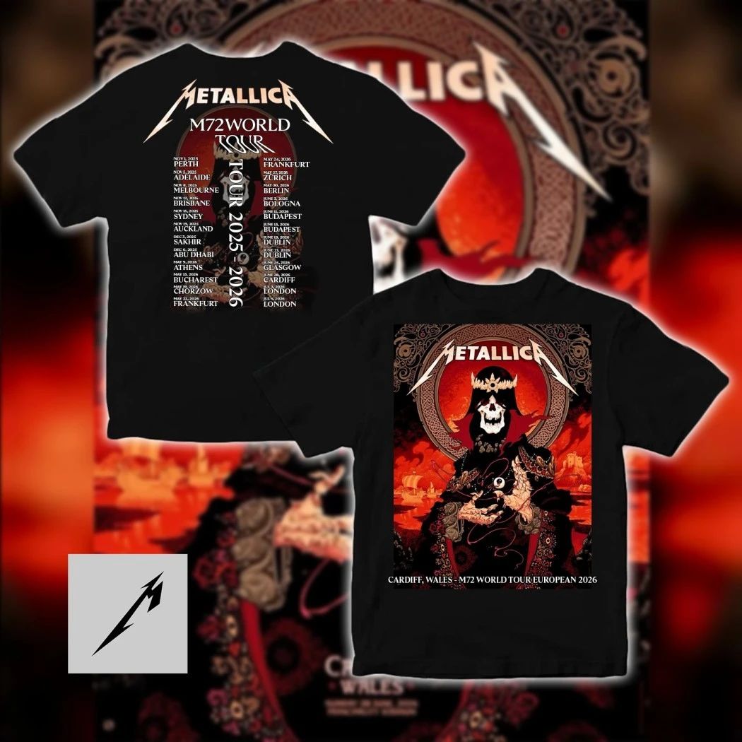 Metallica M72 World Tour 2026 Cardiff T-Shirt – Peter Diamond Limited Edition European Concert Merch