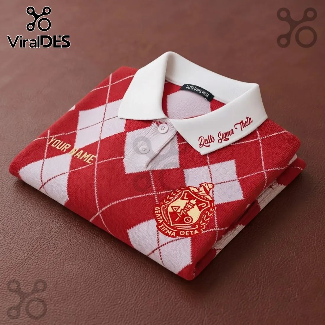 Delta Sigma Theta Argyle Custom Polo Shirt