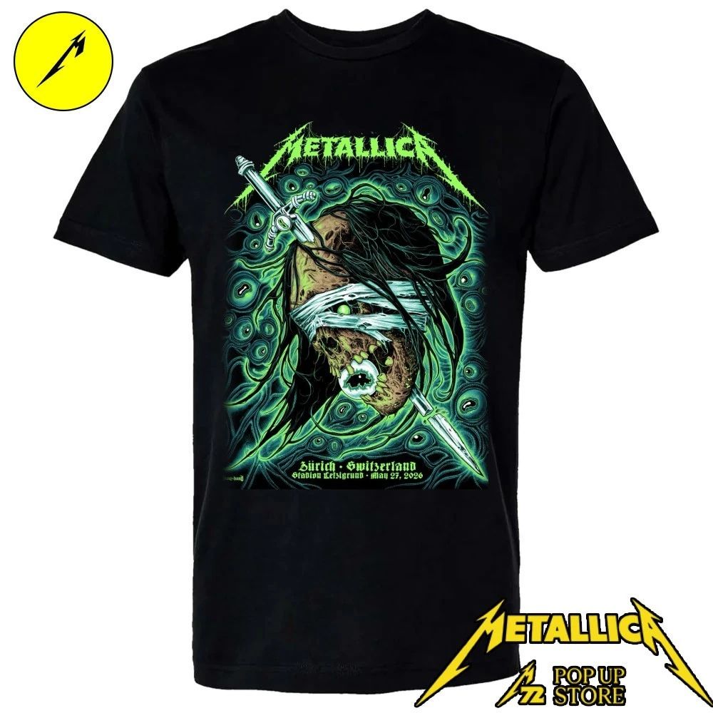 Metallica at Stadion Letzigrund in Zürich, Switzerland, on May 27, 2026, on the M72 World Tour T-Shirt
