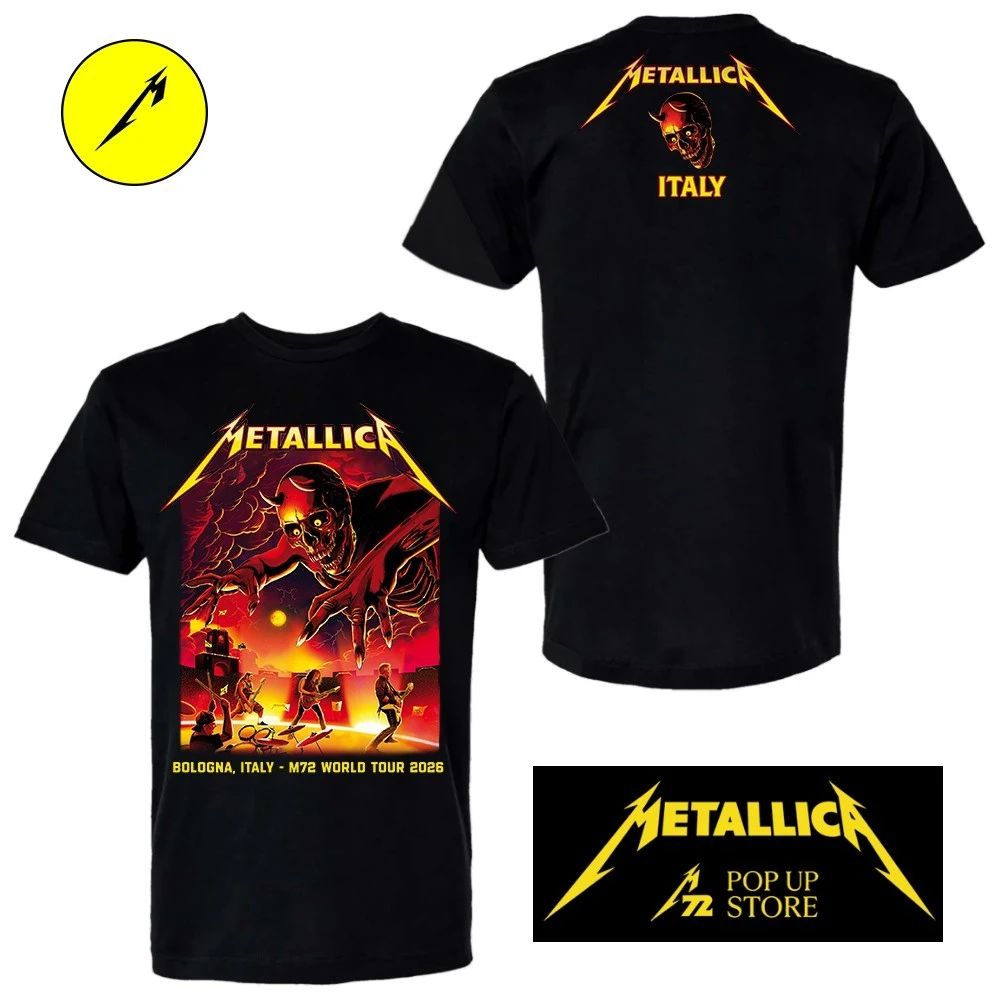 Maglia Metallica Bologna 2026 – T-Shirt Concert Merch Edizione Limitata Pop-Up
