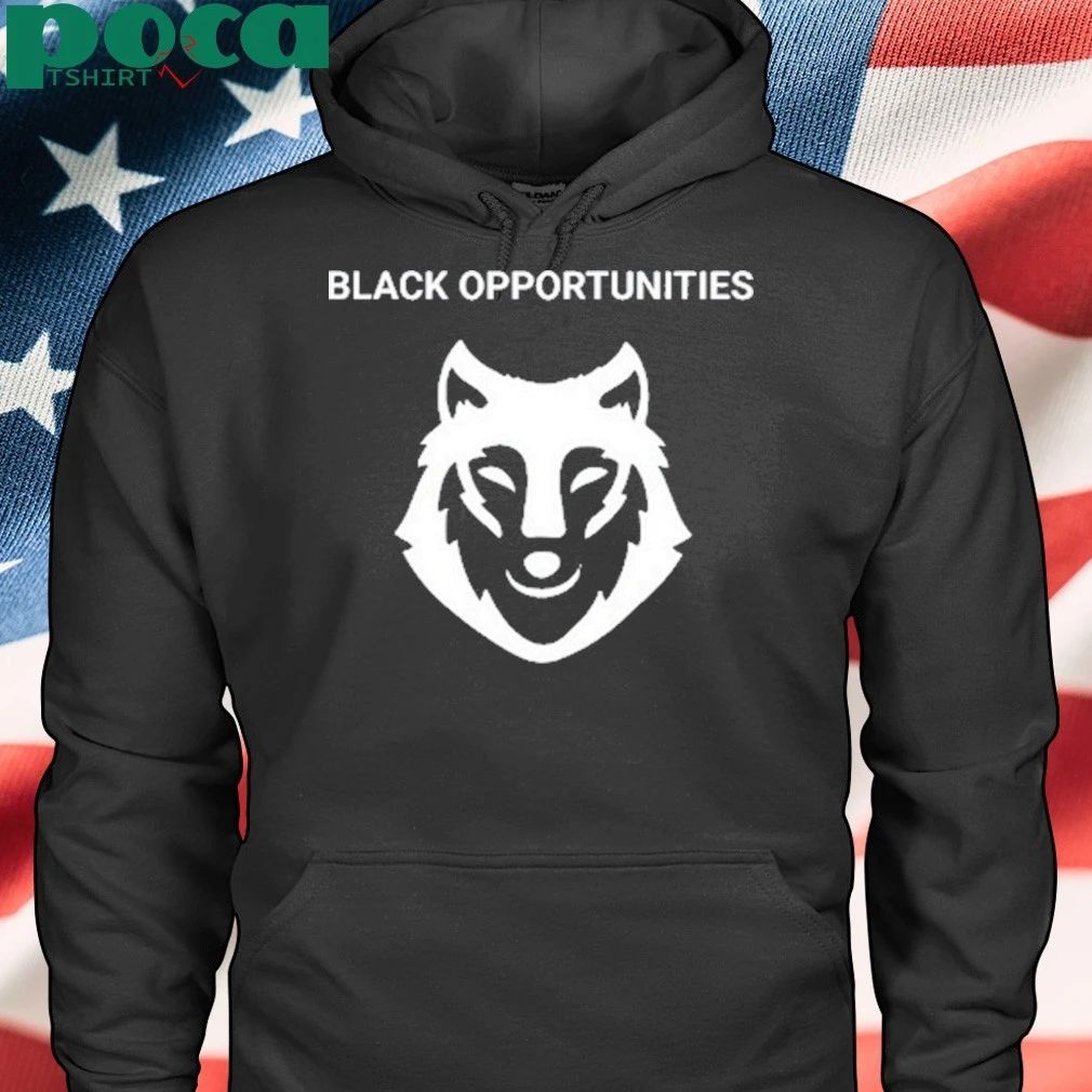 Hawk Newsome Wearing Black Opportunities shirt