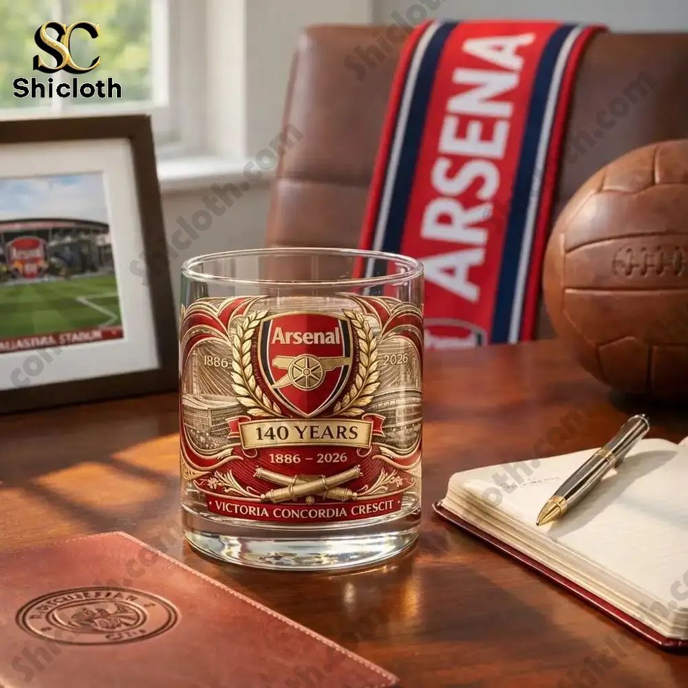 Arsenal FC 140th Anniversary Commemorative Whiskey Glass (1886-2026)