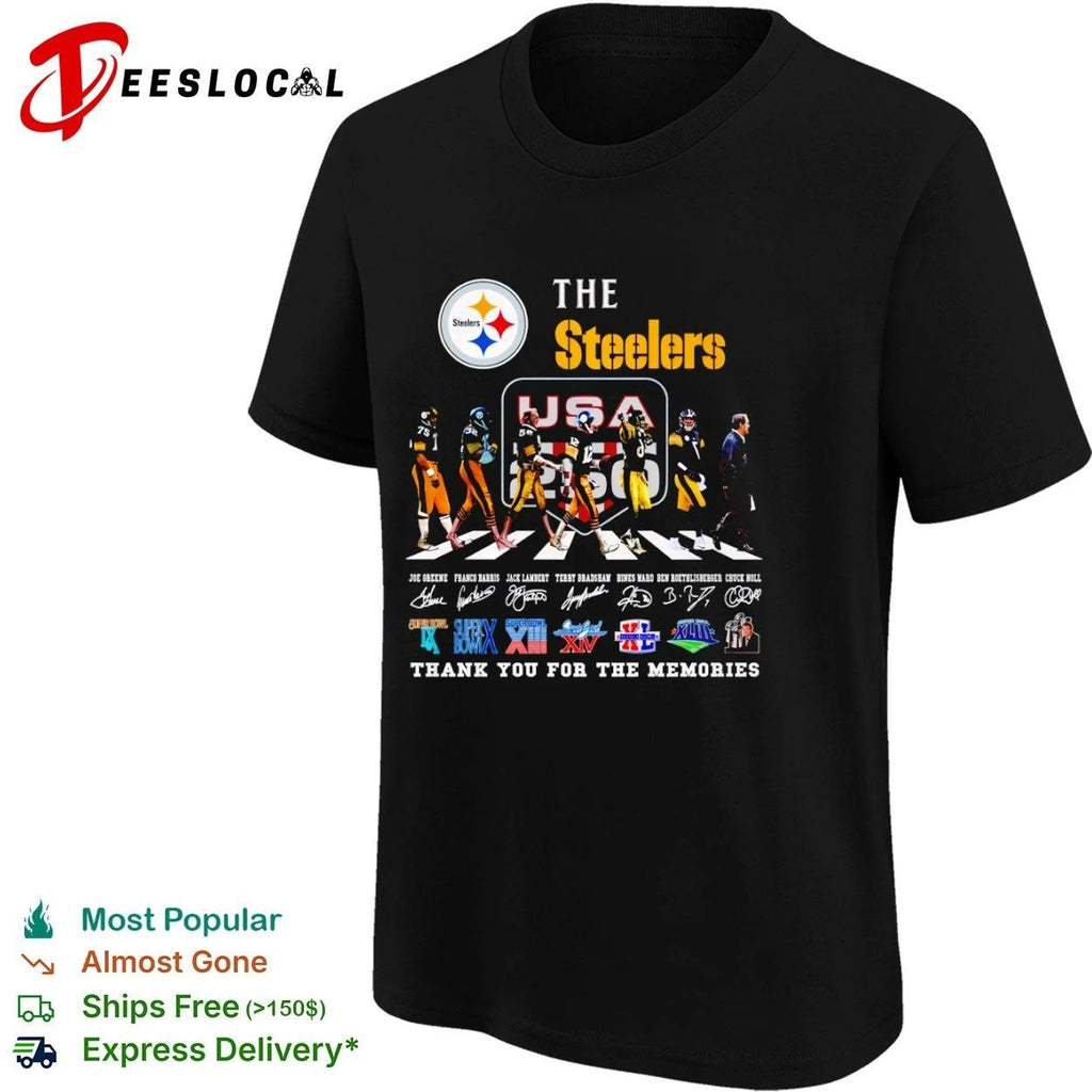 The Steelers Joe Greene Franco Harris Jack Lambert Terry Bradshaw Hines Ward Ben Roethlisberger T-shirt