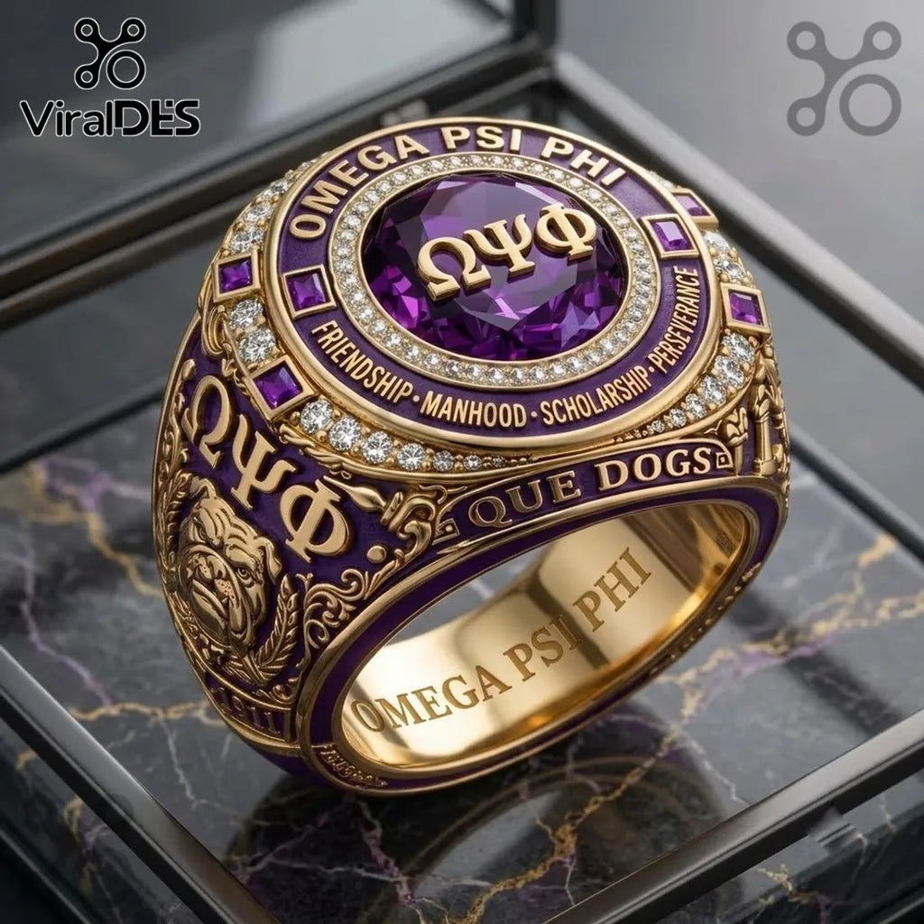 Omega Psi Phi Fraternity Bulldog Ring