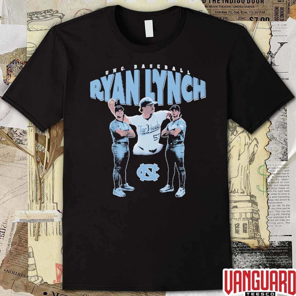 Ryan Lynch Unc Tar Heels Baseball Illustrated t-shirt