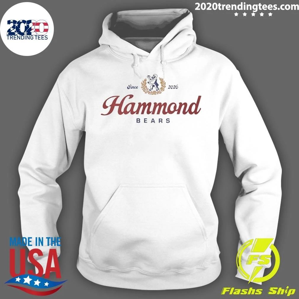 Hammond Bears Since 2026 Retro Bear Mascot School Pride Graphic Tee Shirt