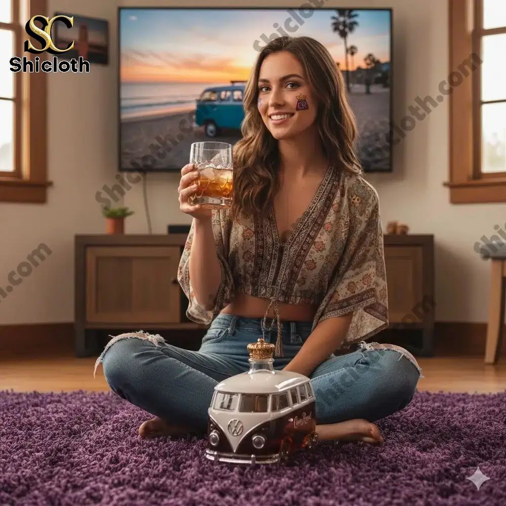 Volkswagen T1 Camper Van 10220 Custom Whisky Glass Bottle 2026