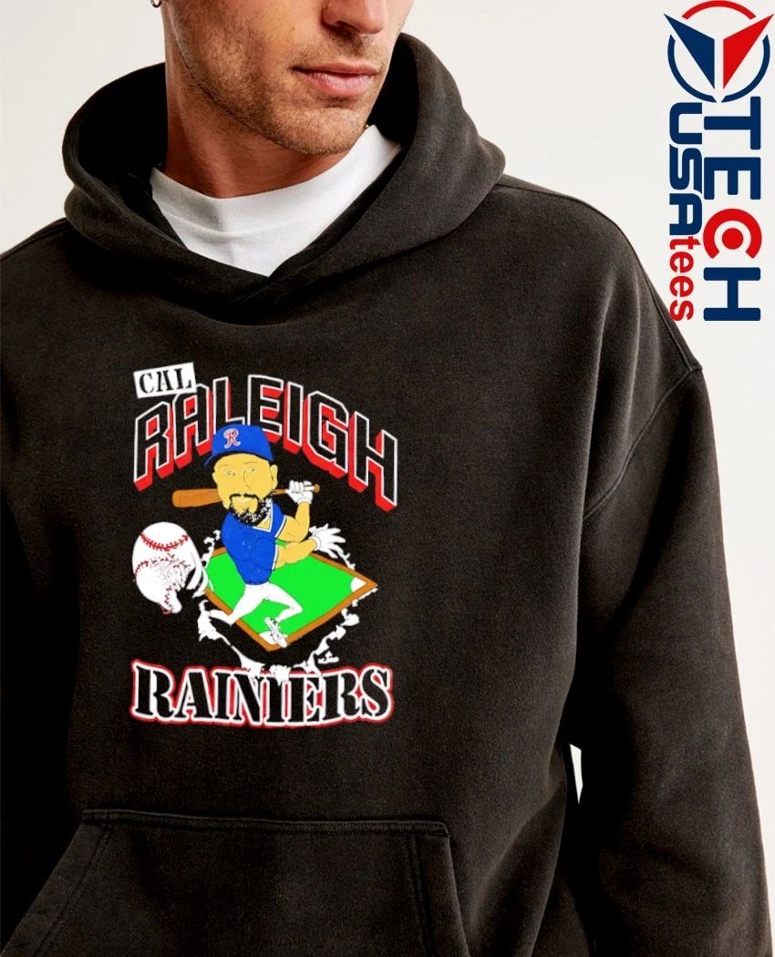 Cal Raleigh Rainiers catcher player caricature shirt