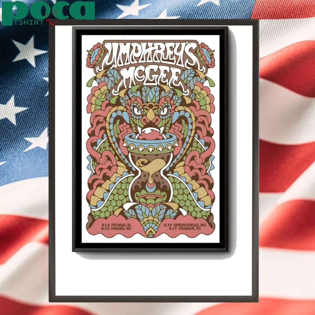 Umphrey’s McGee Aug 14 2025 CEFCU Stage at the Landing Peoria, IL Tour Poster shirt