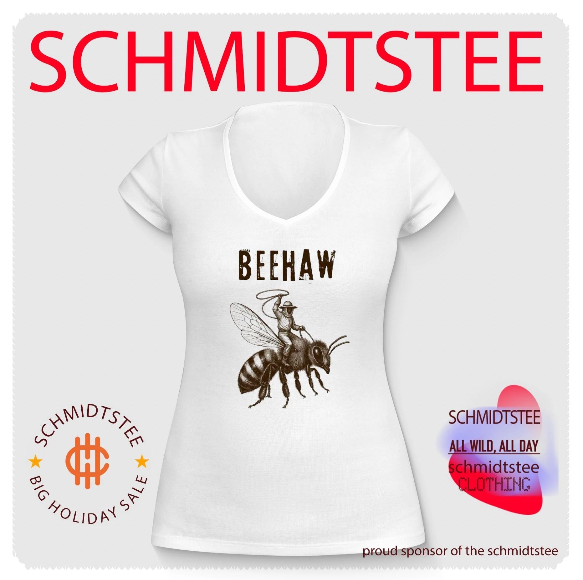 Beehaw Cowboy Riding a Bee funny insect shirt