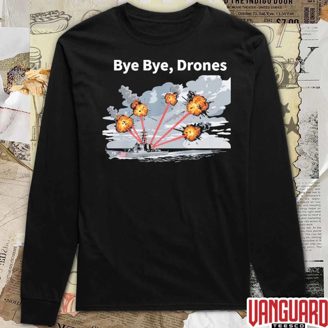 Trump Bye Bye Drones Patriotic Navy Laser Defense t-shirt