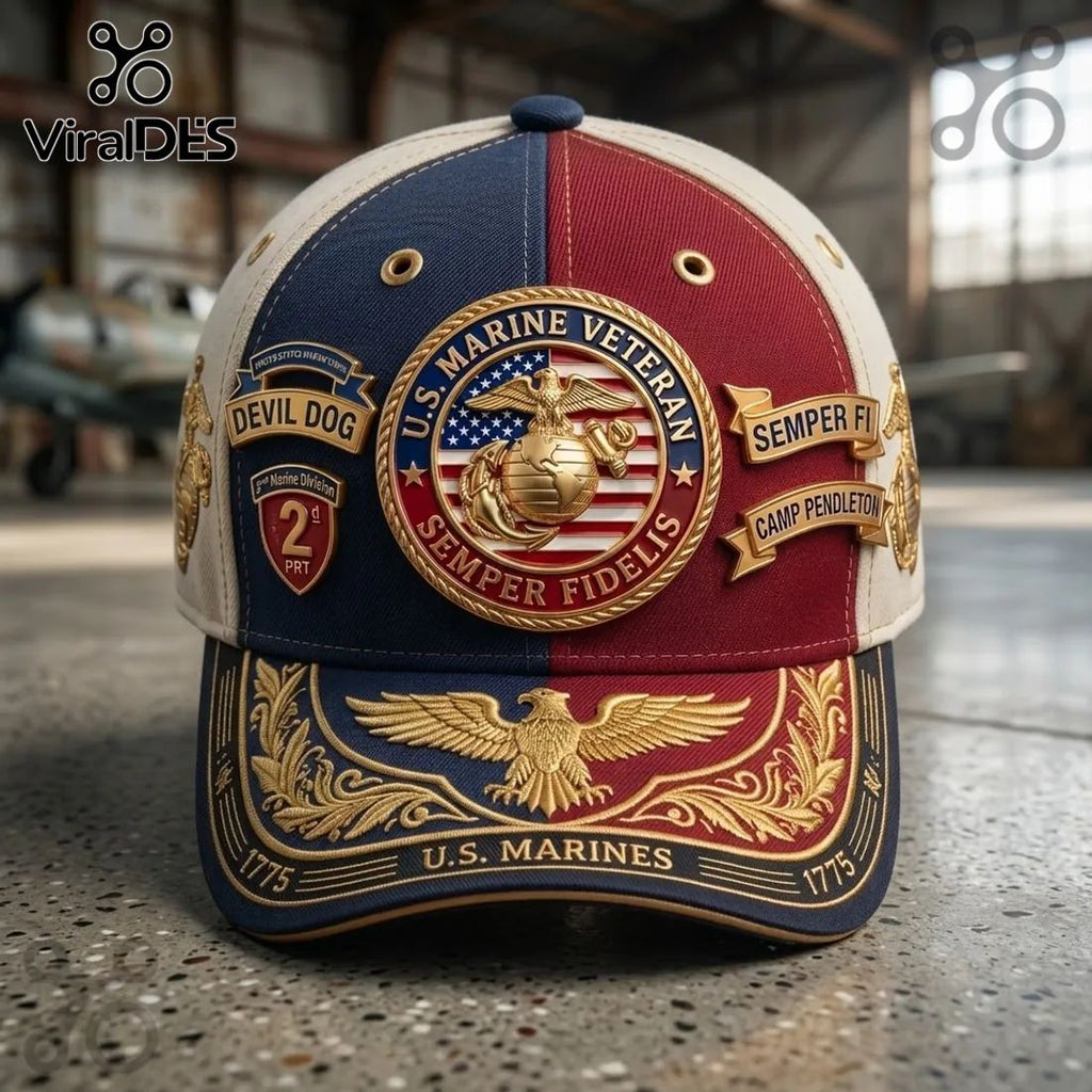 US Marine Corps Veteran Semper Fidelis Baseball Cap