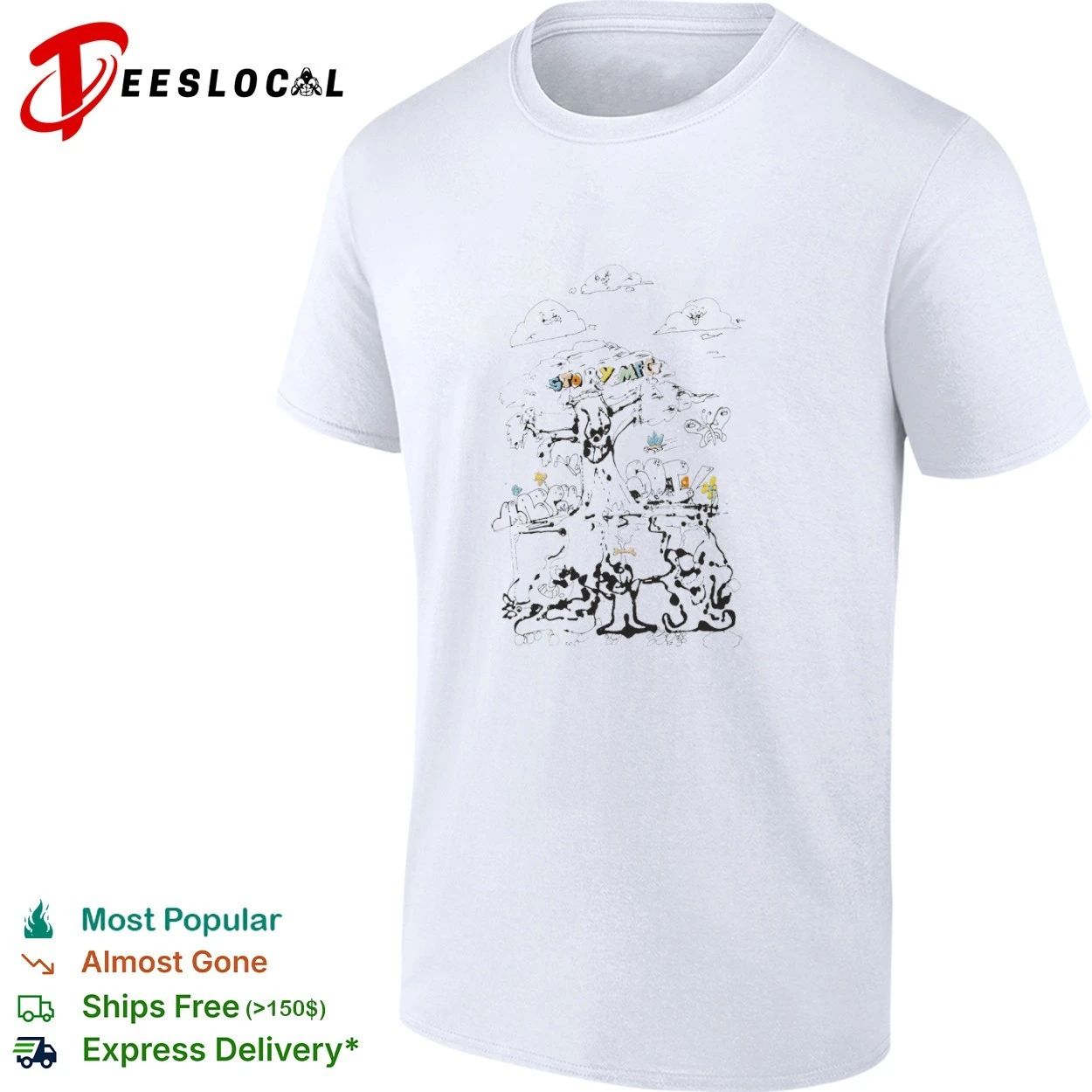 Story Mfg Happy Soil Tree Embroidered T-shirt