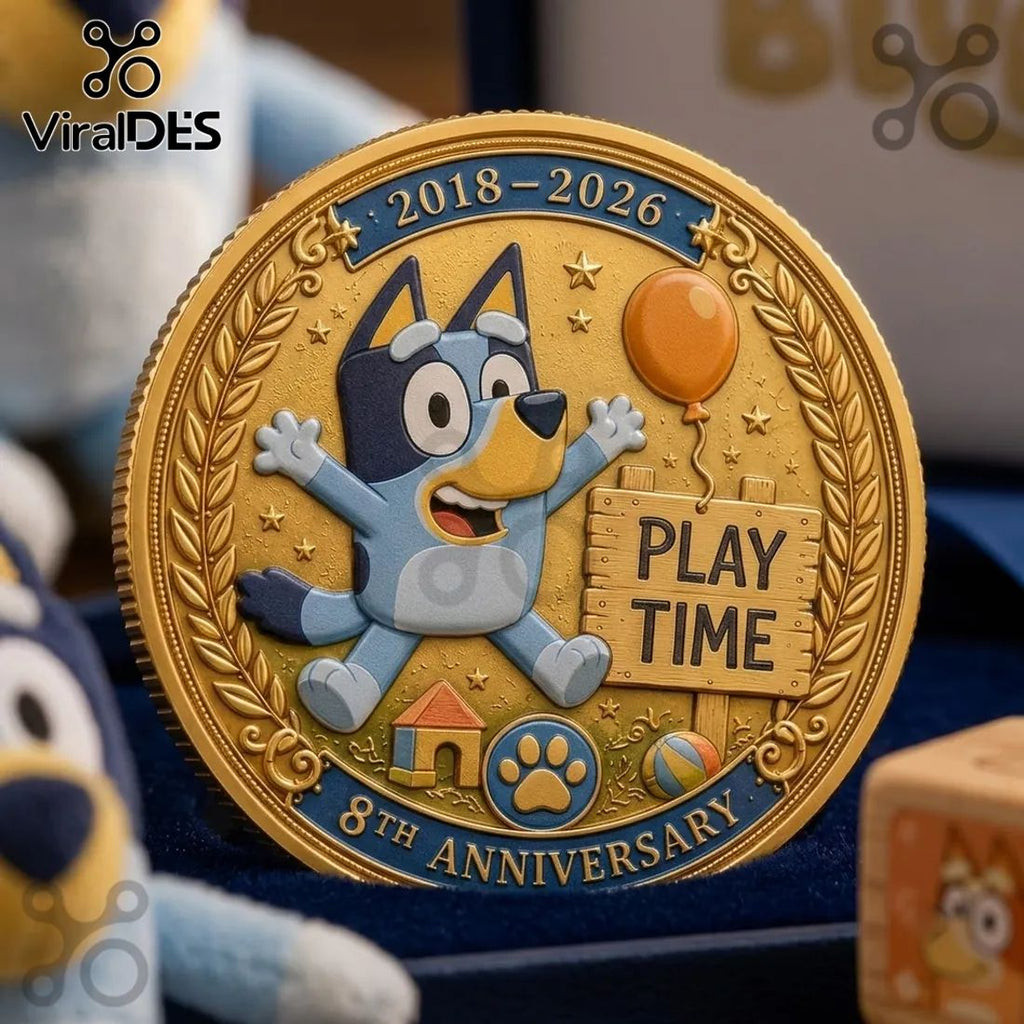 Bluey 8th Anniversary Gold Commemorative Coin