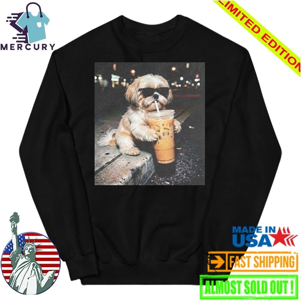 Shih Tzu Drinking Iced Coffee Shirt