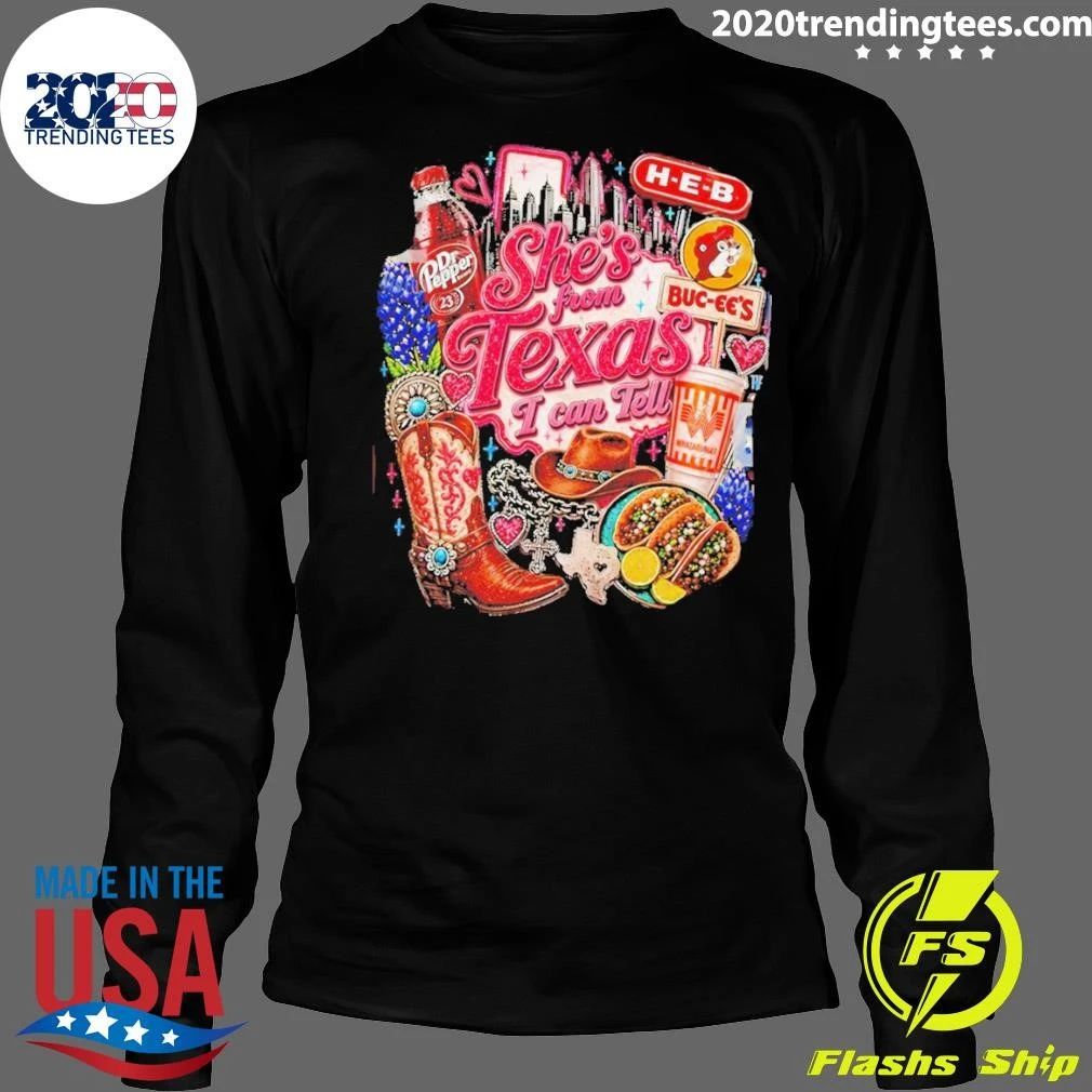 Buc-ee’s Dr Pepper Whataburger She’s From Texas I Can Tell Shirt
