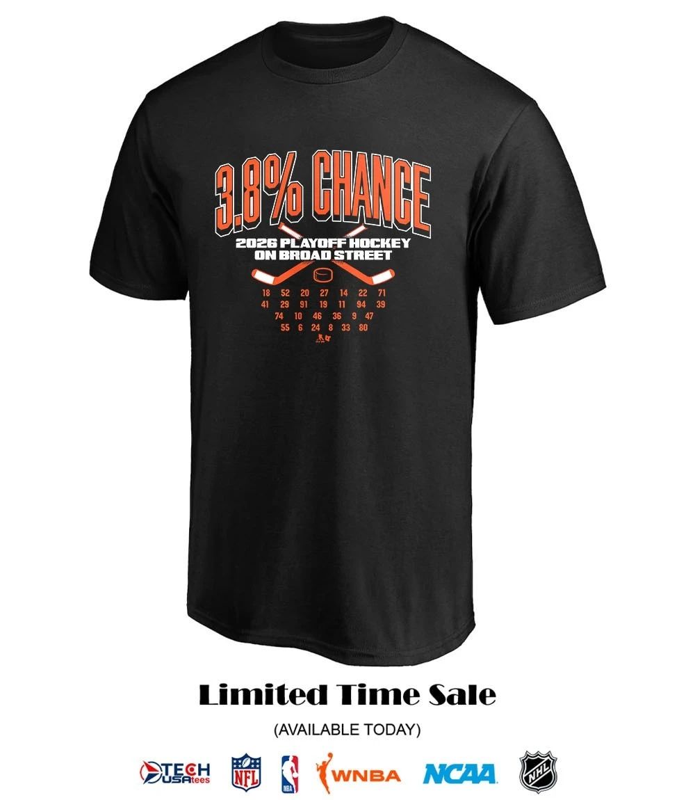 Philadelphia Flyers 3.8 percent chance 2026 Playoff Hockey On Broad Street shirt