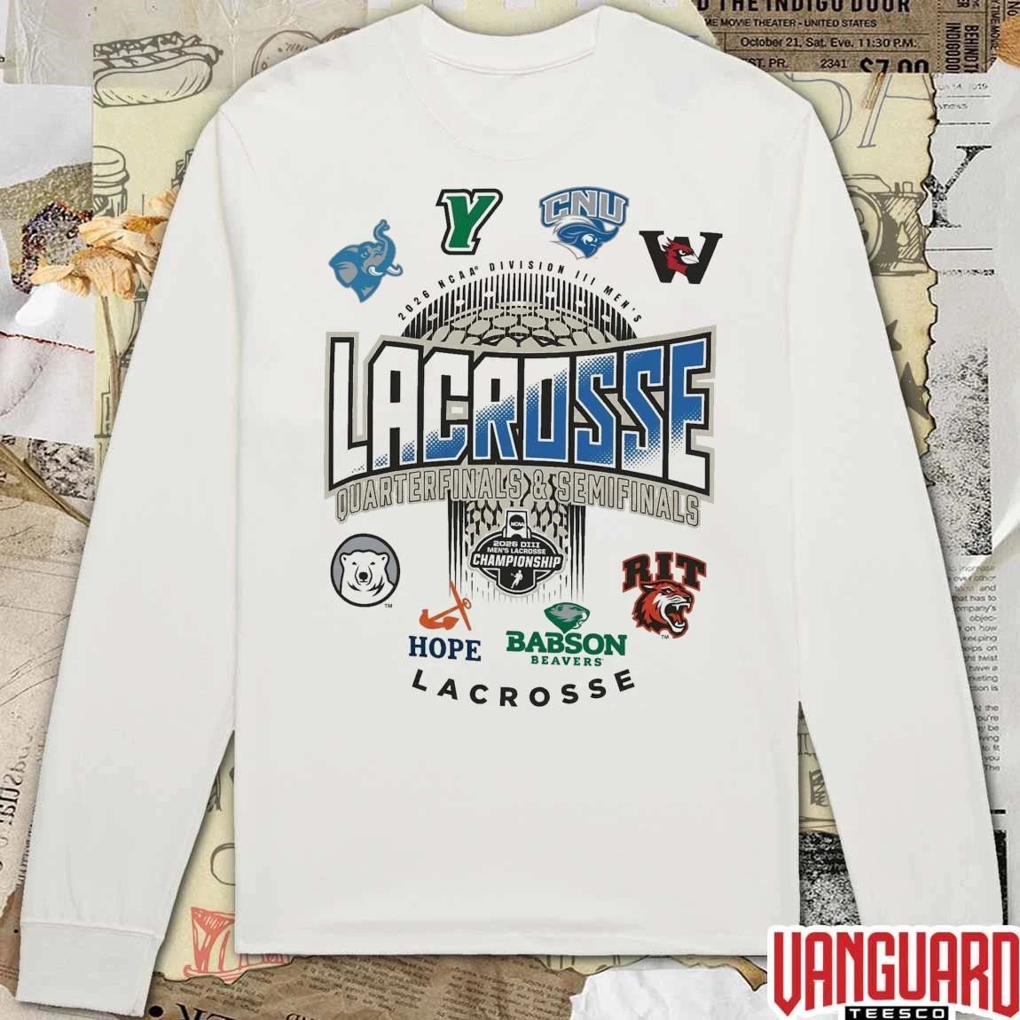 2026 NCAA Division III Men’s Lacrosse Quarterfinals and Semifinals Champion Logos t-shirt