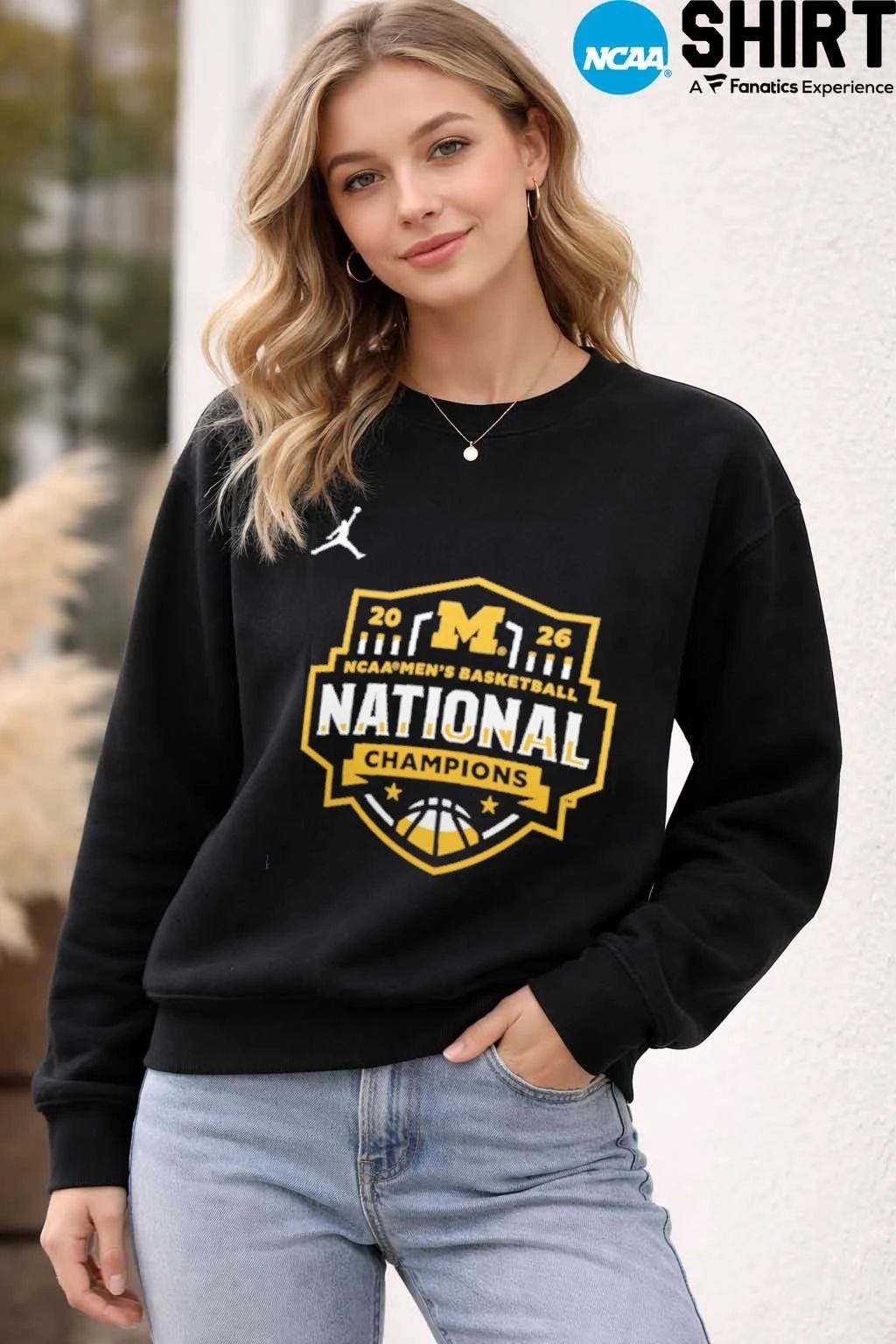 Navy Michigan Wolverines 2026 NCAA Men’s Basketball National Champions Official Logo T-Shirt