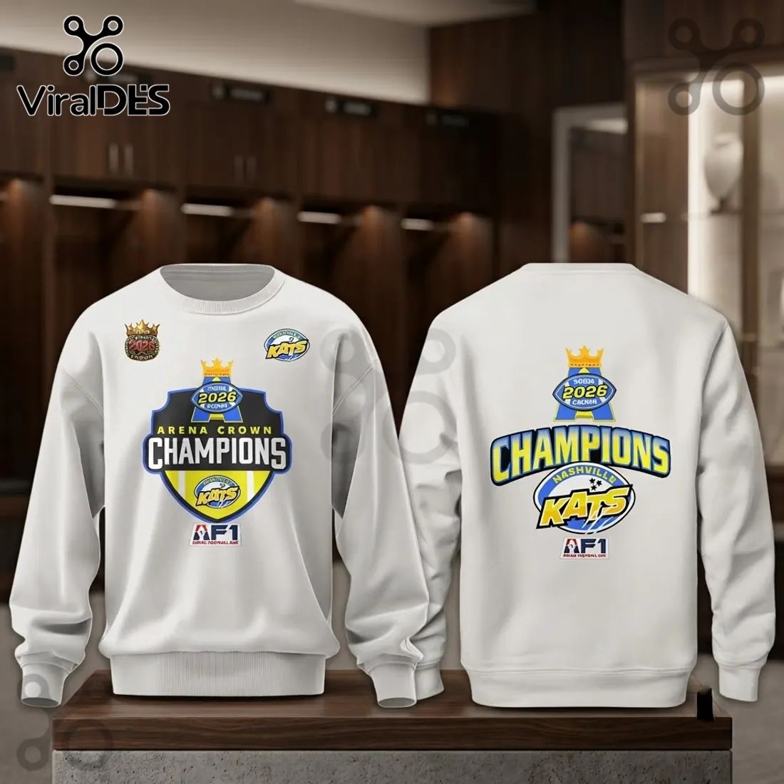 Nashville Kats 2026 Arena Crown Champions White Shirt