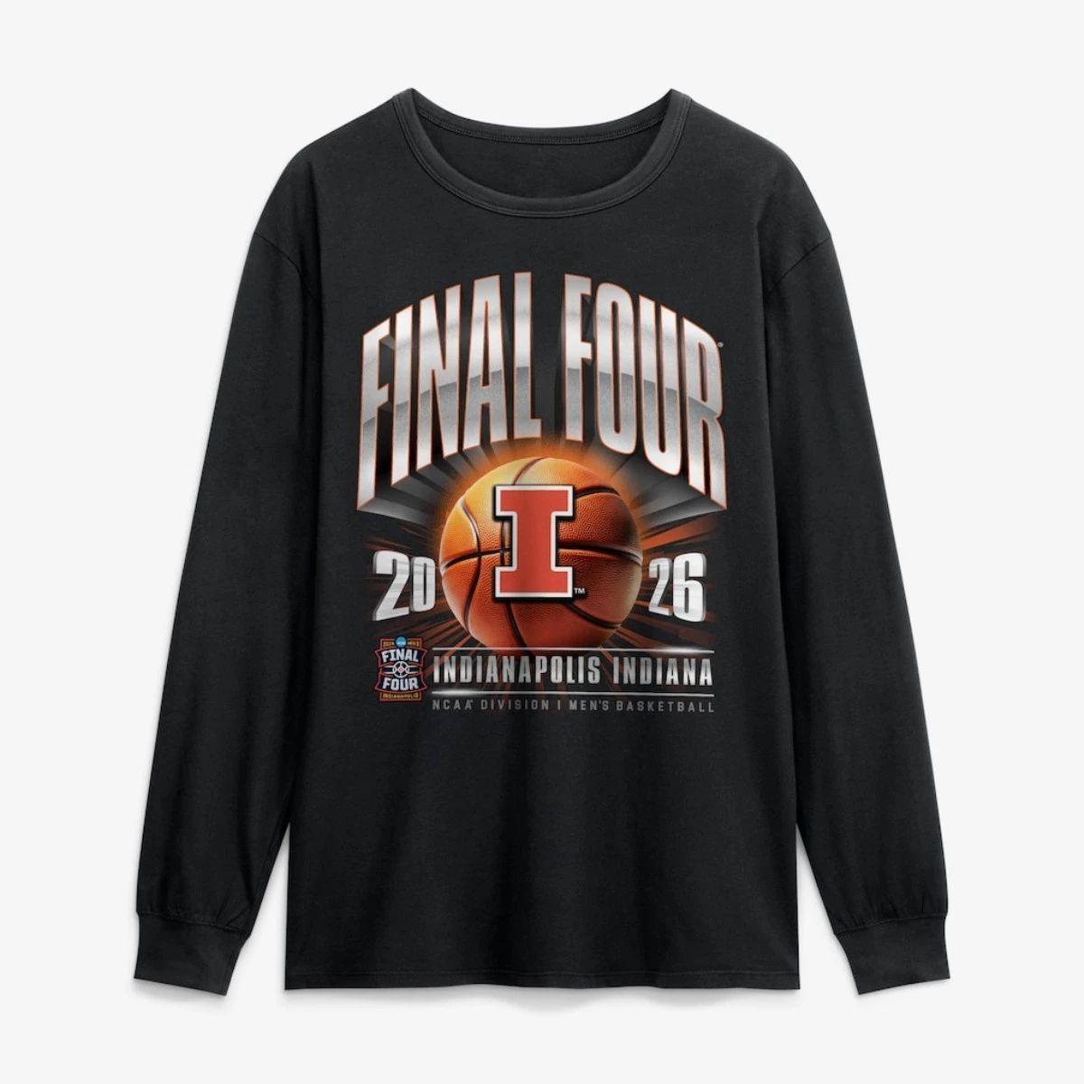 Illinois Fighting Illini 2026 NCAA Men’s Basketball Tournament March Madness Final Four Long Sleeve T-Shirt