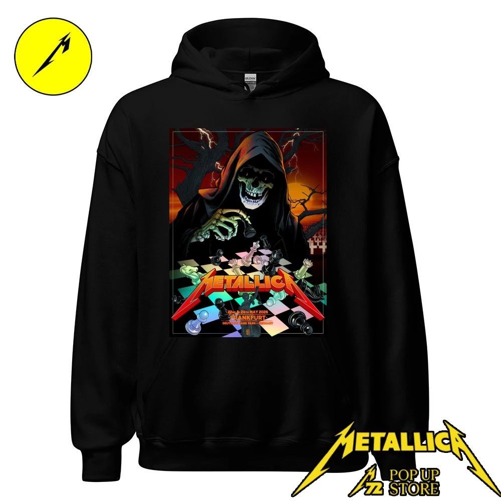 Metallica M72 Frankfurt Pop-Up Shop Poster Shirt Night 1 May 22, 2026 in Germany Grim Reaper playing chess