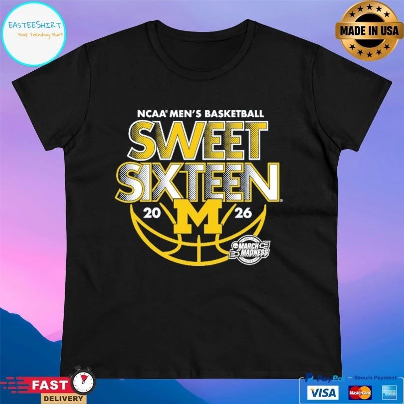 Michigan Wolverines NCAA Men’s Basketball Sweet Sixteen March Madness 2026 T-shirts