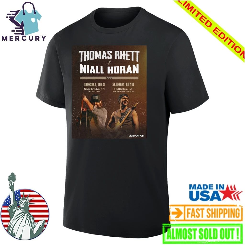 Thomas Rhett And Niall Horan 2026 Nashville TN Hershey PA Geodis Park Hersheypark Stadium July 9th 18th Shirt